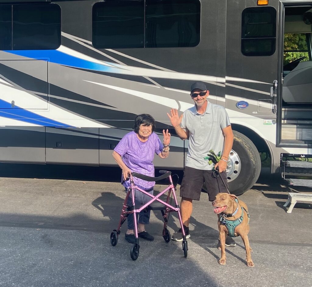 Traveling with pets in a luxury RV with driver